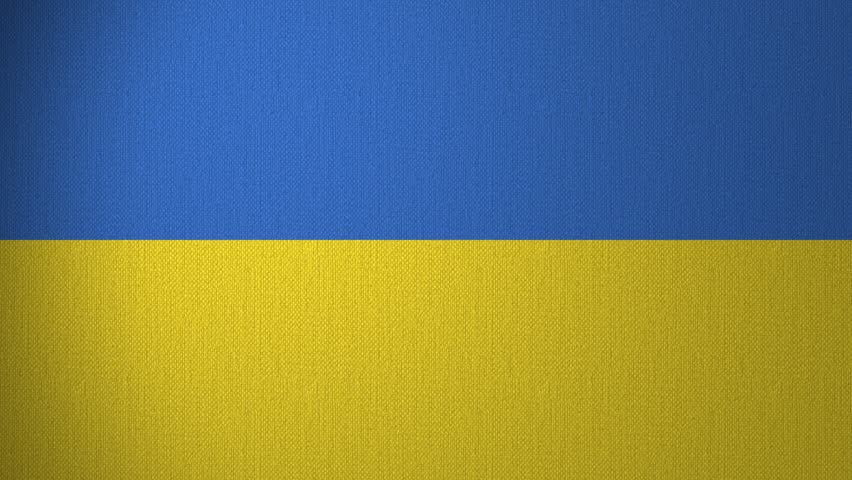 The Ukrainian flag flutters in the wind. Looping animation. Background. Concept for National Day and national holidays.