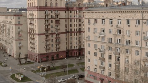 Drone Sliding Left across Urban Residential Blocks