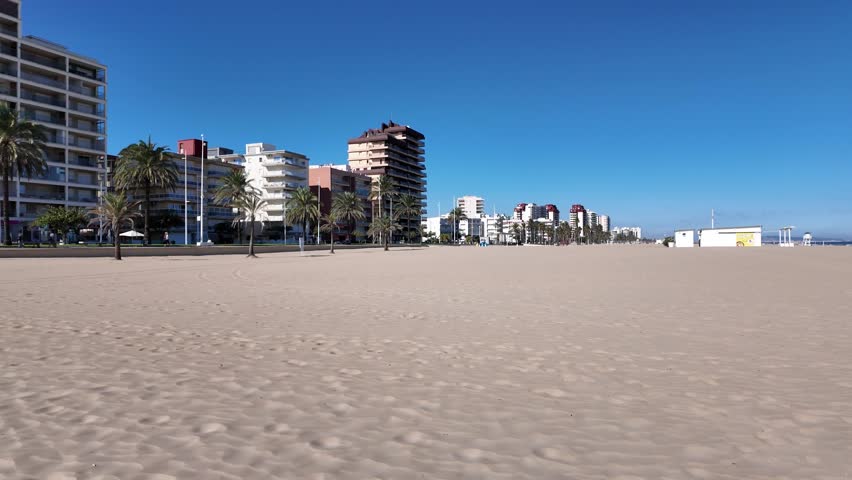 Gandia beach valencia seascape during sunny day