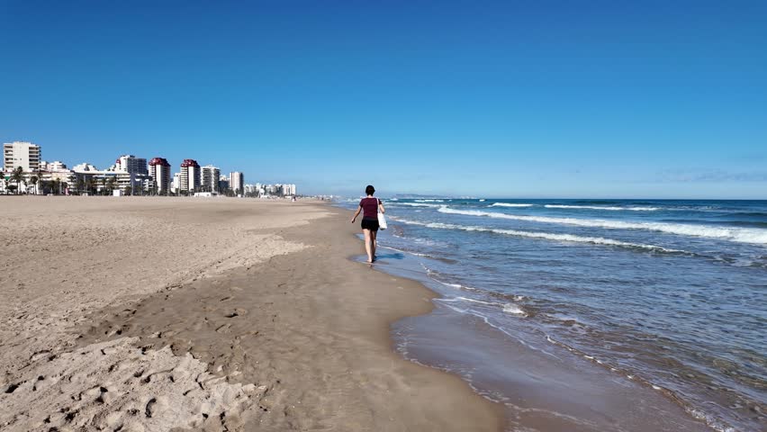Gandia beach valencia seascape during sunny day