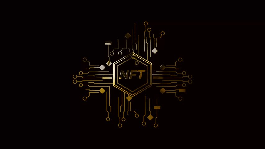 luxury gold nft logo animation background