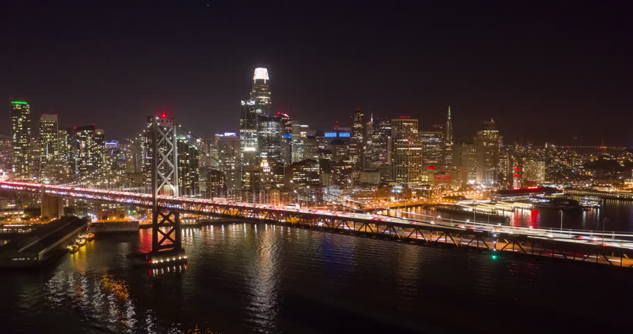 San Francisco aerial night timelapse