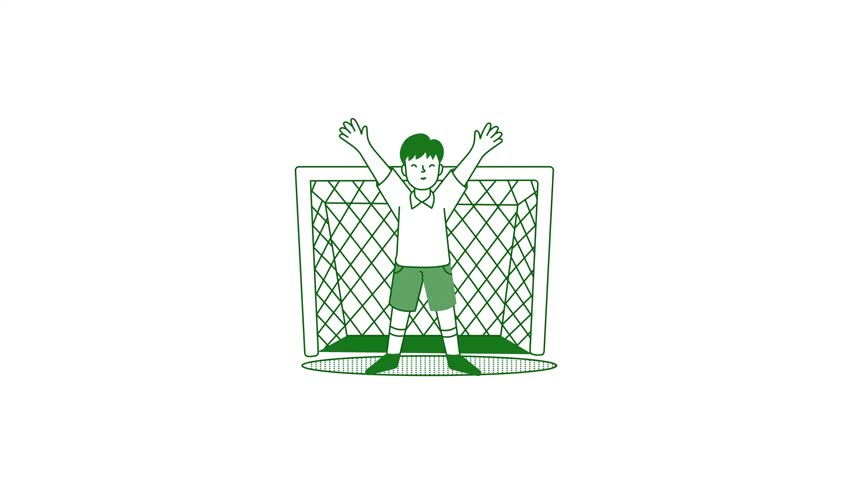 A doodle style animated illustration showing a goalkeeper