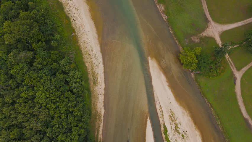 Above View Of Brush Creek Of Lake Eucha Park In Oklahoma, USA. Aerial Topdown Shot