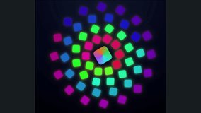 Spiral tunnel of colorful squares on a dark background. Abstract technology or data visualization loop. - Powered by Shutterstock - Get 15% off with code: PIKWIZARD15