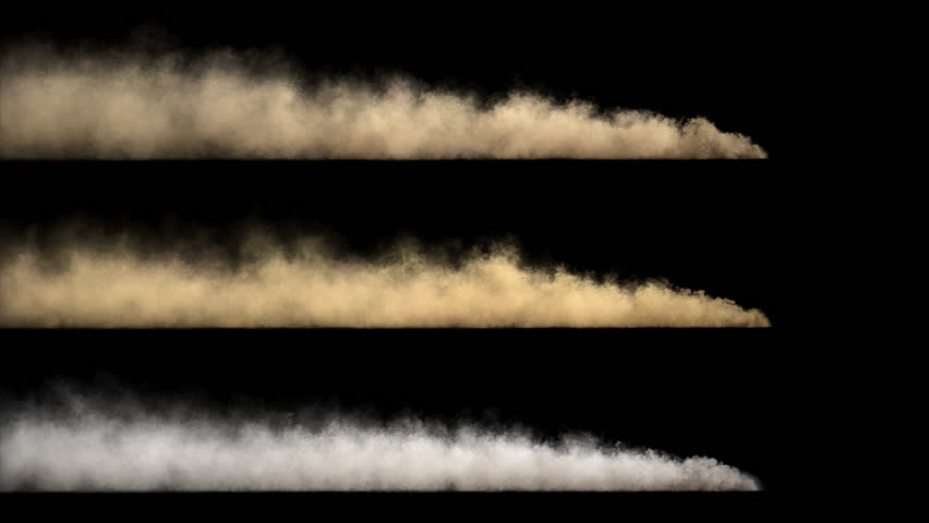 Side View Of Dust Trail isolated on black with alpha channel. Production quality footage in ProRes 4444 codec, 25 FPS.