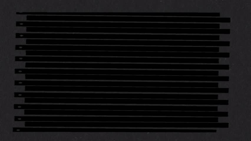 IMAX Film Frame 4K with Sprocket Hole and Noise, Dust, Hair, Scratches on Old Damaged Film Seamless Texture. Animated Only Perforation Frame is Motionless. Tape Loop. Opacity or Screen Mode Usage