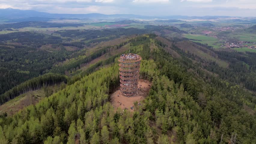 Observation tower on Mount Dzikowiec in the Stone Mountains in Lower Silesia.