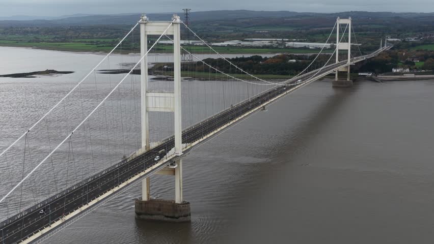Severn Bridge: Aerial England Wales Crossing.