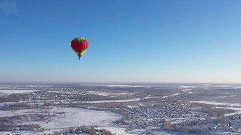 Drone Flying beside Hot Air Balloon