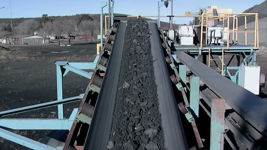 Mining Conveyor Belt Transporting Iron Ore, Sierra Grande, Rio Negro, Patagonia, Argentina - 4K