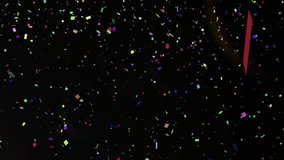 Lens flare emerging lower-left lighting purple ribbon rippling, confetti glinting to show glints. Wave, glow, particles, motion, abstract, digital, neon - Powered by Shutterstock - Get 15% off with code: PIKWIZARD15