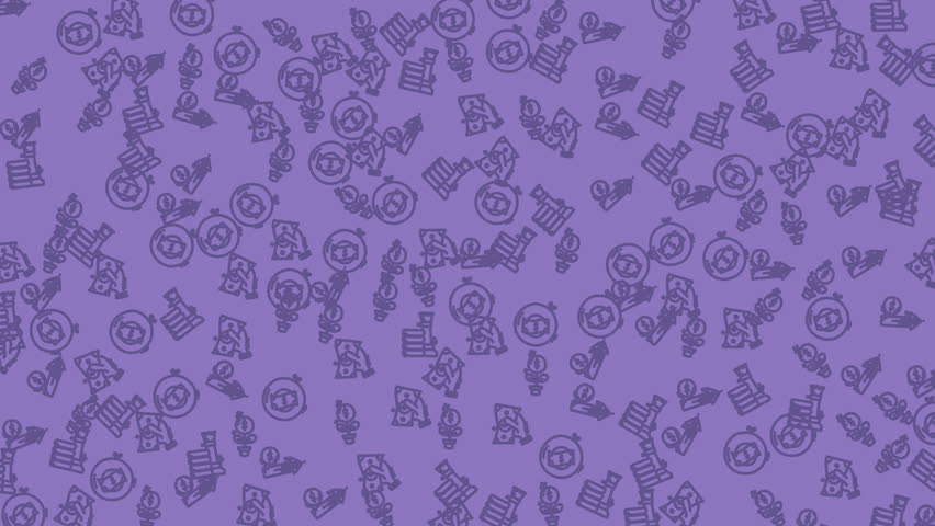 Many purple cartoon pigs and blocks scattered. Perfect for childrens book illustrations, educational materials, or playful website designs.