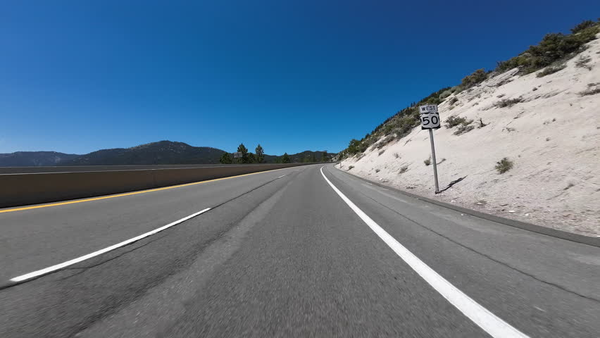 Lake Tahoe Highway 50 West Carson City to Glenbrook 04 Front View Driving Plates Nevada USA Ultra Wide