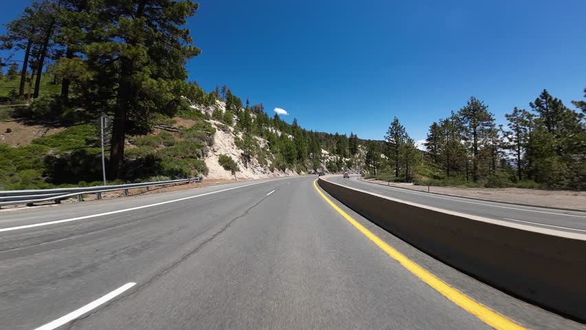 Lake Tahoe Highway 50 West Carson City to Glenbrook 05 Rear View Driving Plates Nevada USA Ultra Wide
