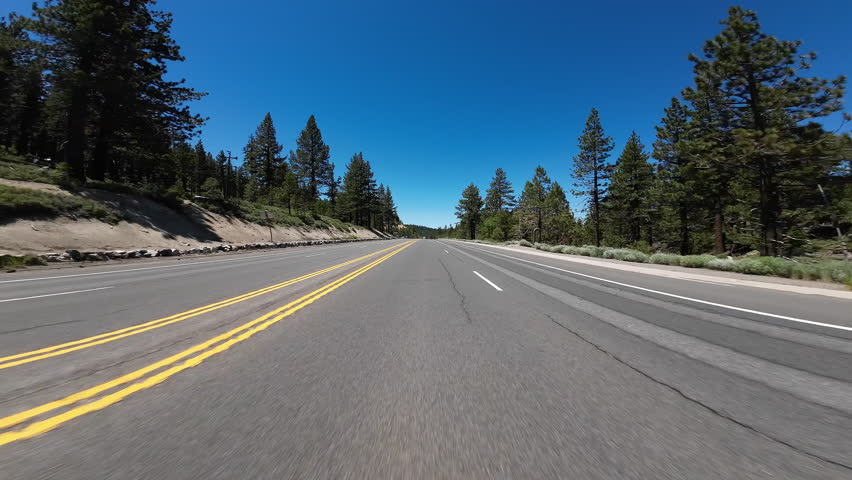 Lake Tahoe Highway 50 West Carson City to Glenbrook 06 Front View Driving Plates Nevada USA Ultra Wide