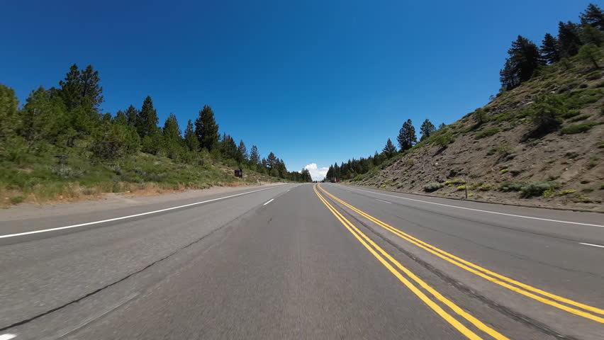 Lake Tahoe Highway 50 West Carson City to Glenbrook 06 Rear View Driving Plates Nevada USA Ultra Wide