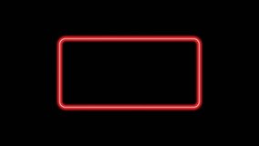 Abstract element animation of glowing red neon rectangular frame on black background - Powered by Shutterstock - Get 15% off with code: PIKWIZARD15