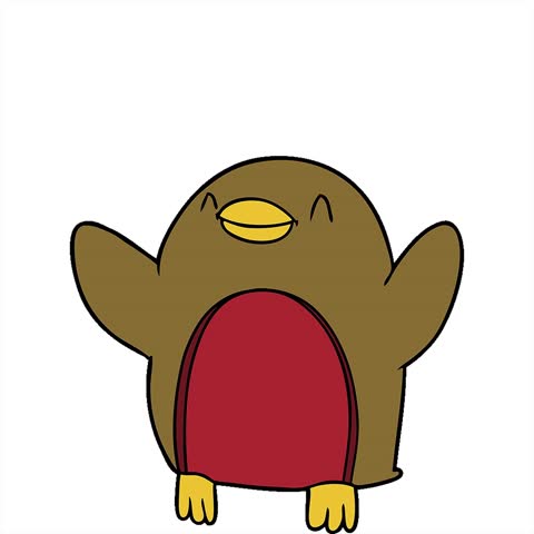 Simple looping animated Cartoon Robin