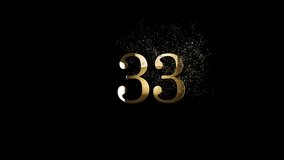 Golden number 33 with gold particles, alpha channel, golden numerology, golden number thirty three, gold numbers and numerology - Powered by Shutterstock - Get 15% off with code: PIKWIZARD15