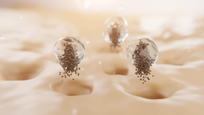 Animation blackhead treatments dissolve oil. blackhead removal. Animation cleansing foam, absorbing dirty skin. Water deep cleaning, concept skin care cosmetics solution. Cleansing foam absorbs skin.