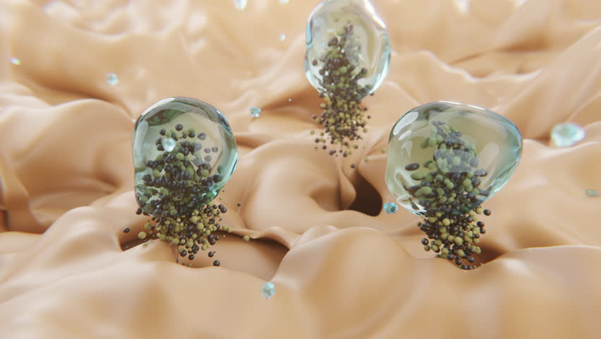 Animation blackhead treatments dissolve oil. blackhead removal. Animation cleansing foam, absorbing dirty skin. Water deep cleaning, concept skin care cosmetics solution. Cleansing foam absorbs skin.