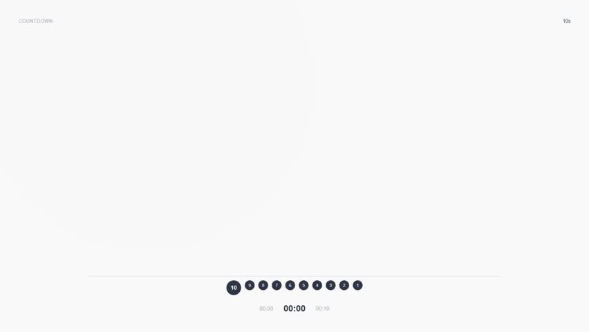 Modern Minimal Countdown Timer Animation | Clean Flip Clock Timer | 10-Second Digital Timer Video.