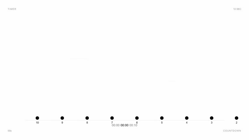 Modern Minimal Countdown Timer Animation | Clean Flip Clock Timer | 10-Second Digital Timer Video.