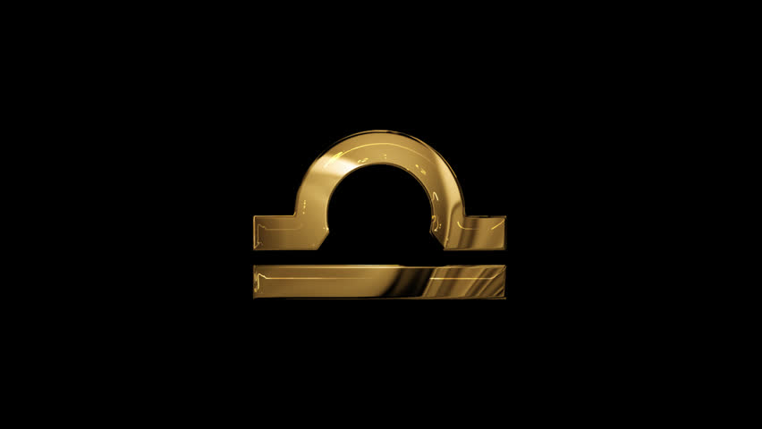 Golden zodiac sign Libra, horoscope, alpha channel, Astrology signs with a transparent background