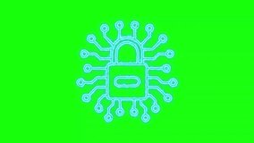 Cyber Security Lock with PCB Circuit Board. Digital Data Protection Concept. Blue Electric on Green Screen.
 - Powered by Shutterstock - Get 15% off with code: PIKWIZARD15