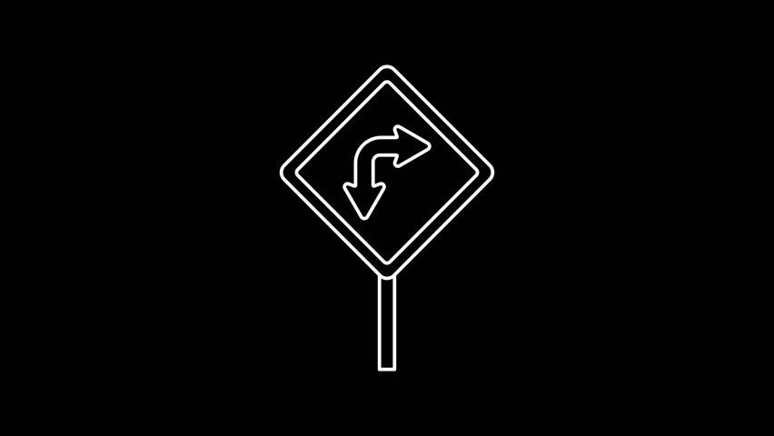 Two Way Direction Sign Icon