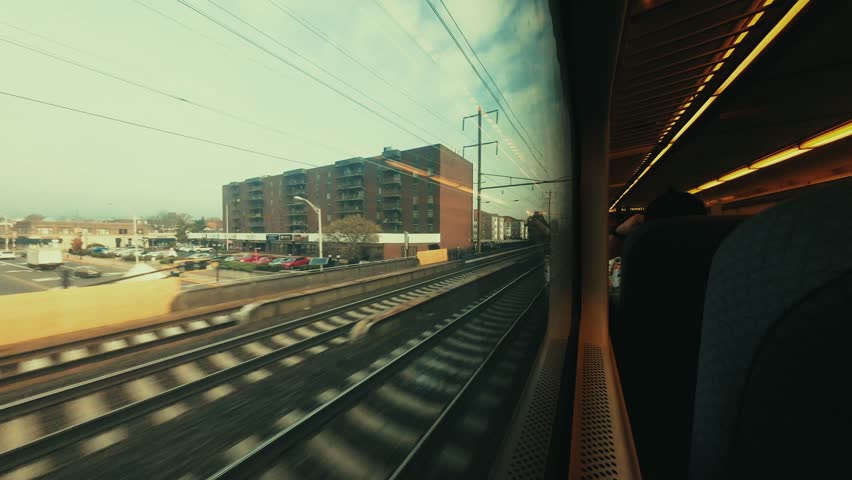 View from train travel from New Jersey to New York City