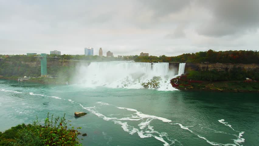 Niagara Falls. Aerial view of Niagara Falls, Ontario, Canada, with the city skyline in the background.