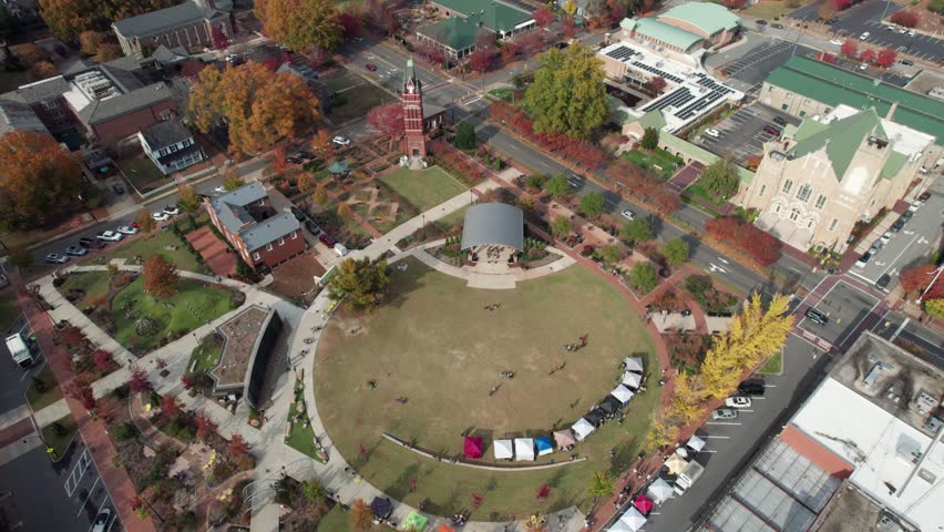 Aerial push over Salisbuy, North Carolina