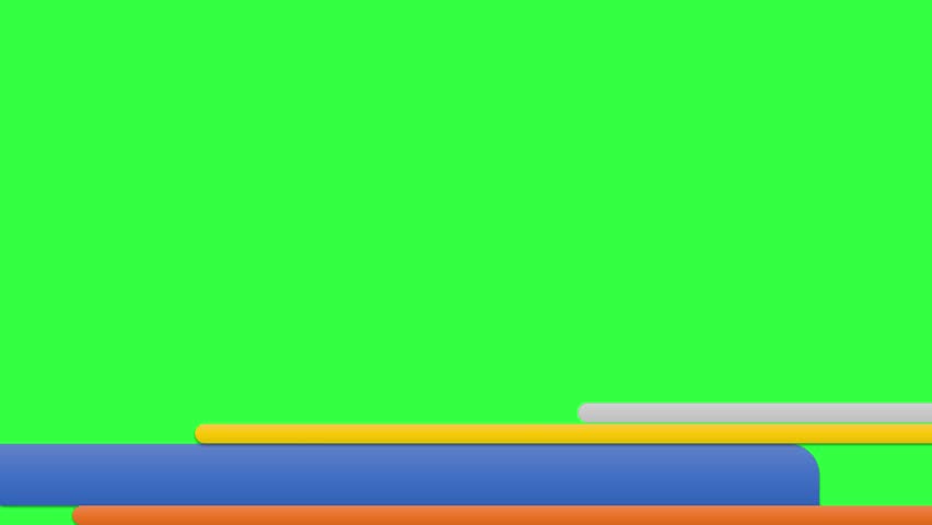 Blue orange gray lower third with green screen.