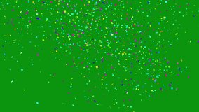 Confetti explosion. Colorful falling festive particles, stripes. Green screen, chromakey - Powered by Shutterstock - Get 15% off with code: PIKWIZARD15