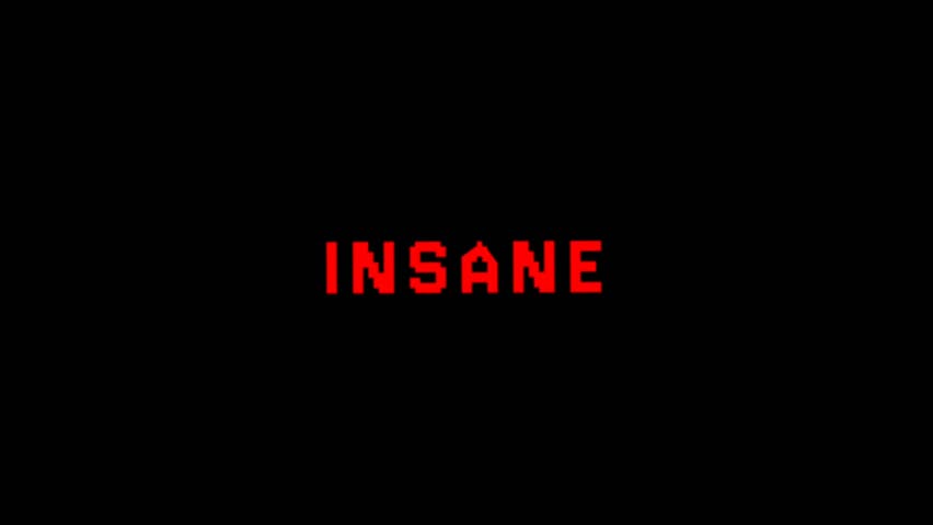 Bold red INSANE text animation on dark background, suitable for dramatic branding, intense titles, modern intros, and strong visual statements.