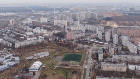 Drone Rotating Right over Residential Area
