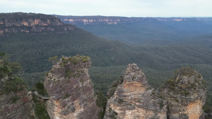 Blue Mountains, Katoomba - Australia [aerial video]