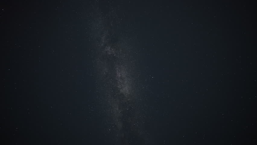 Timelapse of the Milky Way galaxy in the sky at night.