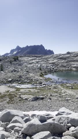 High Alpine Mountain Lake in the Enchantments, Washington, Dramatic Granite Peaks and Pristine Wilderness at Sunrise