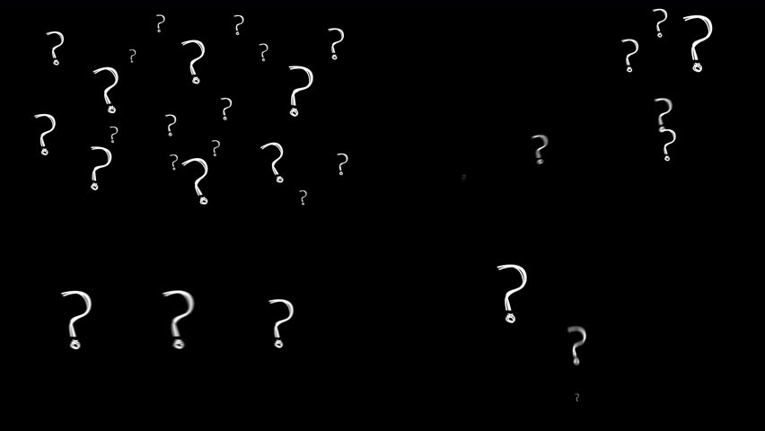 question mark Text Expression animation on background. Flying text pack expression