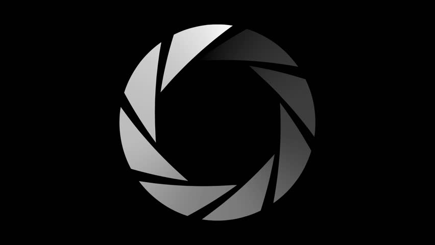 loading rotating icon animation on black background aperture optical element futuristic technology device conceptual design with gradient shades