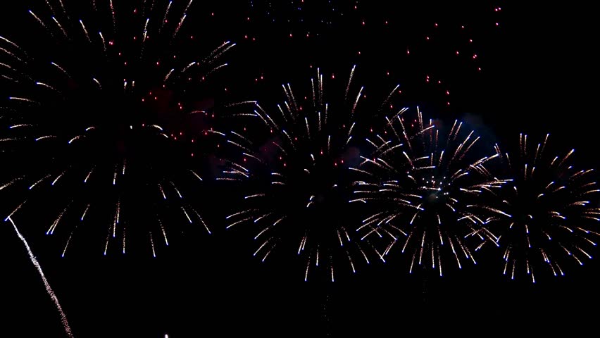 Celebration Beautiful glow bokeh firework cinematic festive title abstract background. New year title intro festival New Year s greeting firework.