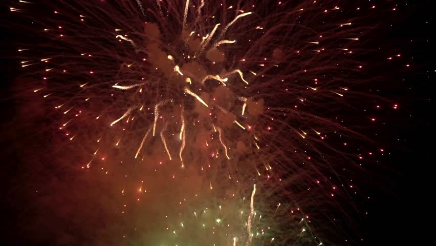 Celebration Beautiful glow bokeh firework cinematic festive title abstract background. New year title intro festival New Year s greeting firework.