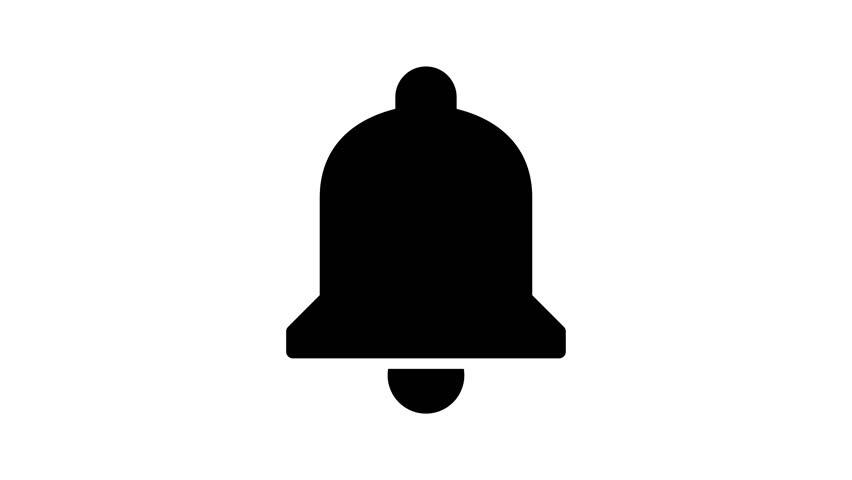 A clean and impactful pop up animation of a solid black notification bell. Ideal for conveying quick, essential information or actions with a strong visual presence. Delivered in 4K resolution.