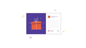 4k Social Media Giveaway Post with Gift Box. Online Contest Concept Animation Video  - Powered by Shutterstock - Get 15% off with code: PIKWIZARD15