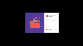 Social Media Giveaway Post with Gift Box. Online Contest Concept Animation Video - Transparent - Powered by Shutterstock - Get 15% off with code: PIKWIZARD15