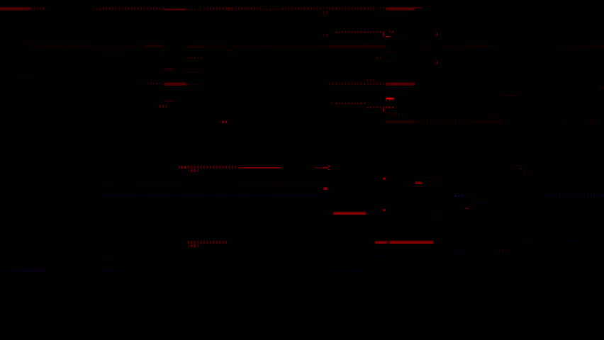 A dark glitch animation with scattered red and blue streaks, perfect for cyberpunk intros, tech promos, game overlays, and suspenseful transitions