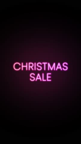 RGB text color changing with text "Christmas sale" vertical orientation LOOP